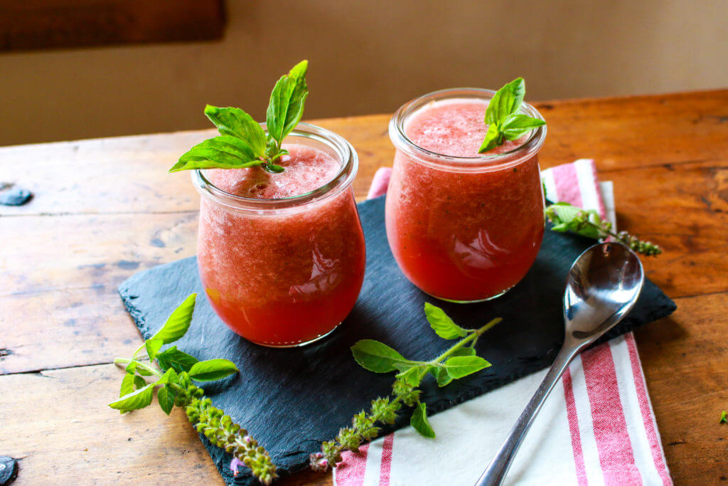 Watermelon Basil Slushie (Vegan, Gluten-Free)