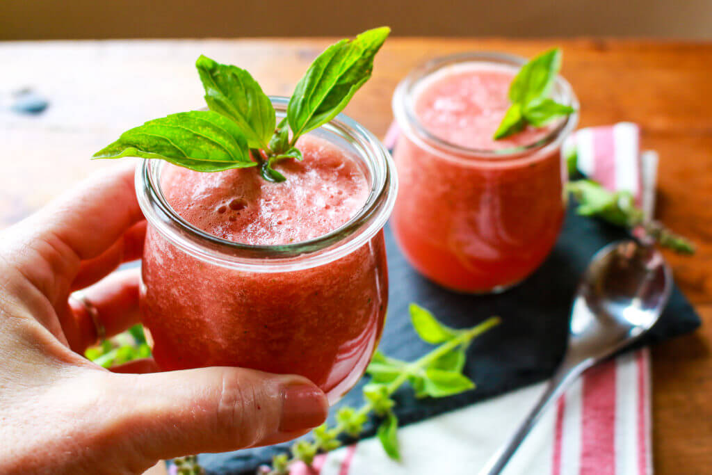 Watermelon Basil Slushie (Vegan, Gluten-Free)