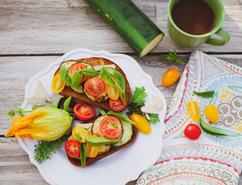 8-Minute Zucchini Tomato Basil Sandwich