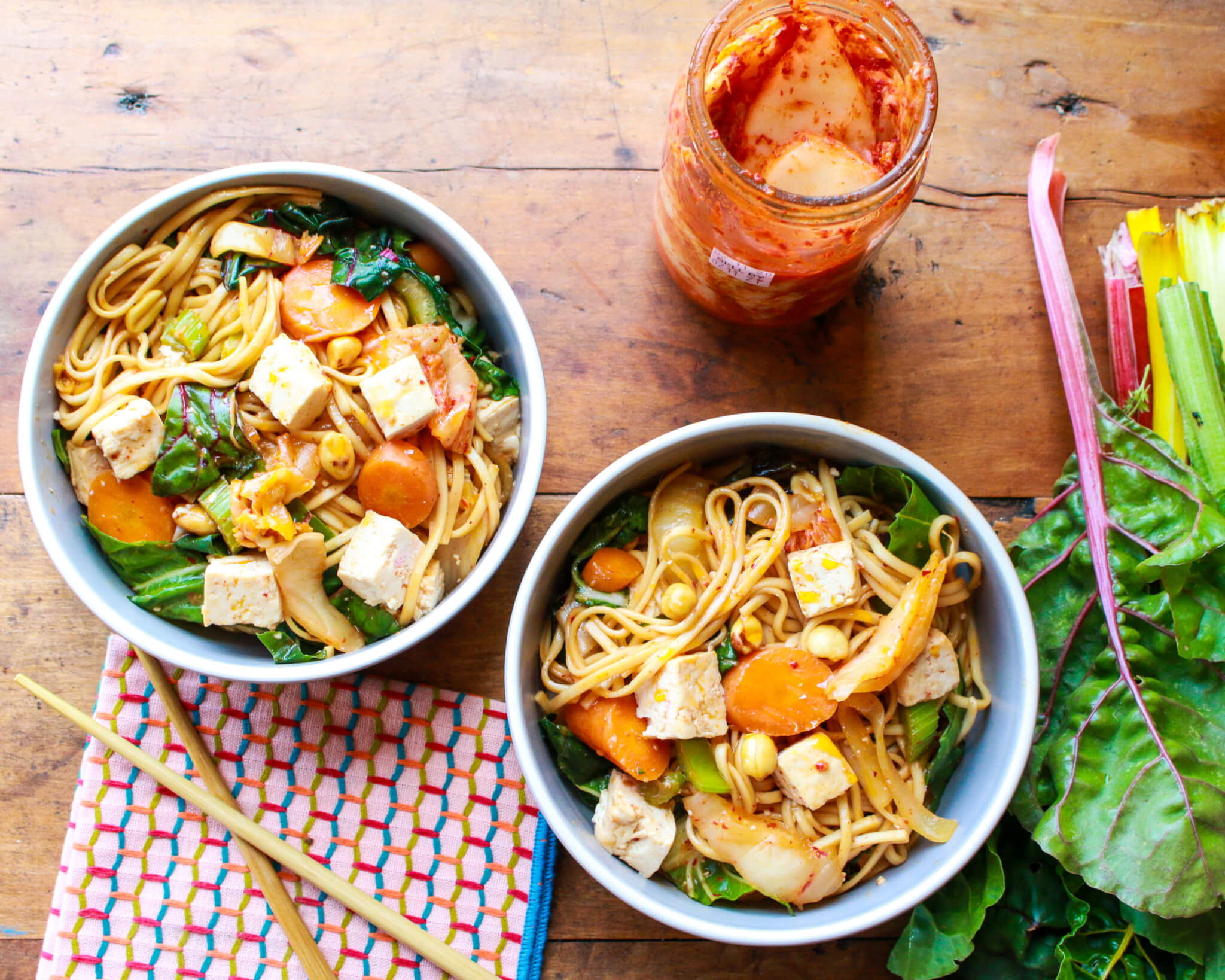 Kimchi Veggie Udon Noodle Bowl