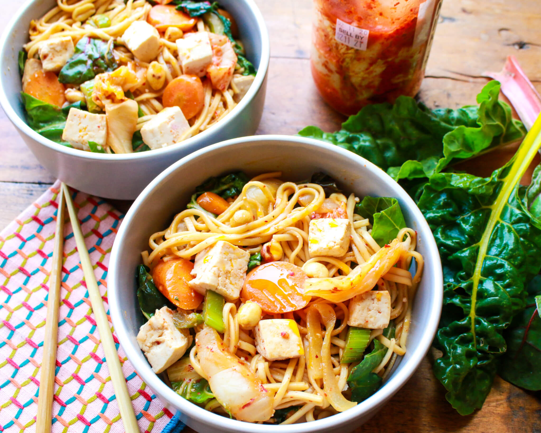Kimchi Veggie Udon Noodle Bowl