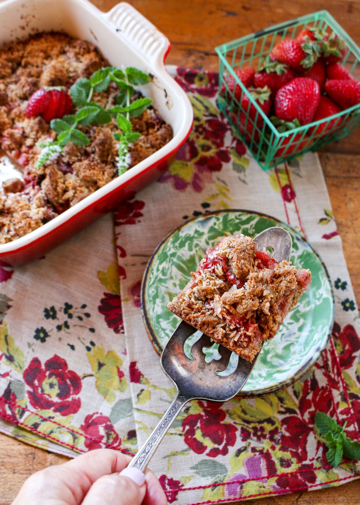 Strawberry Blondies with Coconut