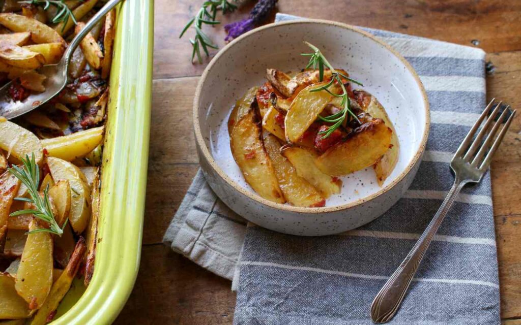Roasted Rosemary Potatoes and Tomatoes