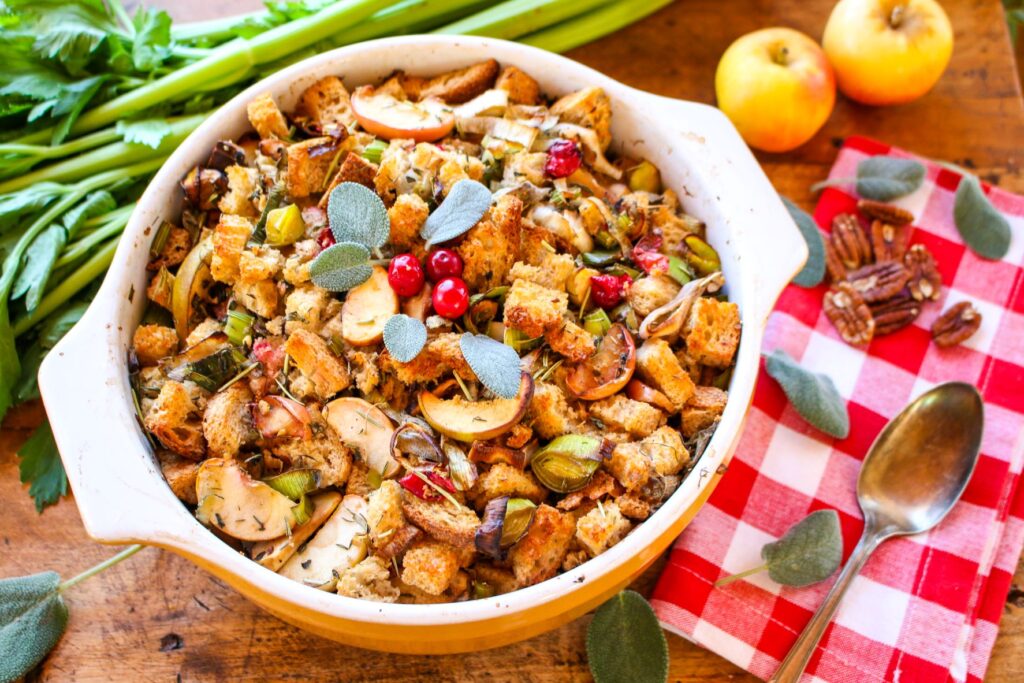 Cranberry Apple Leek Whole Grain Stuffing