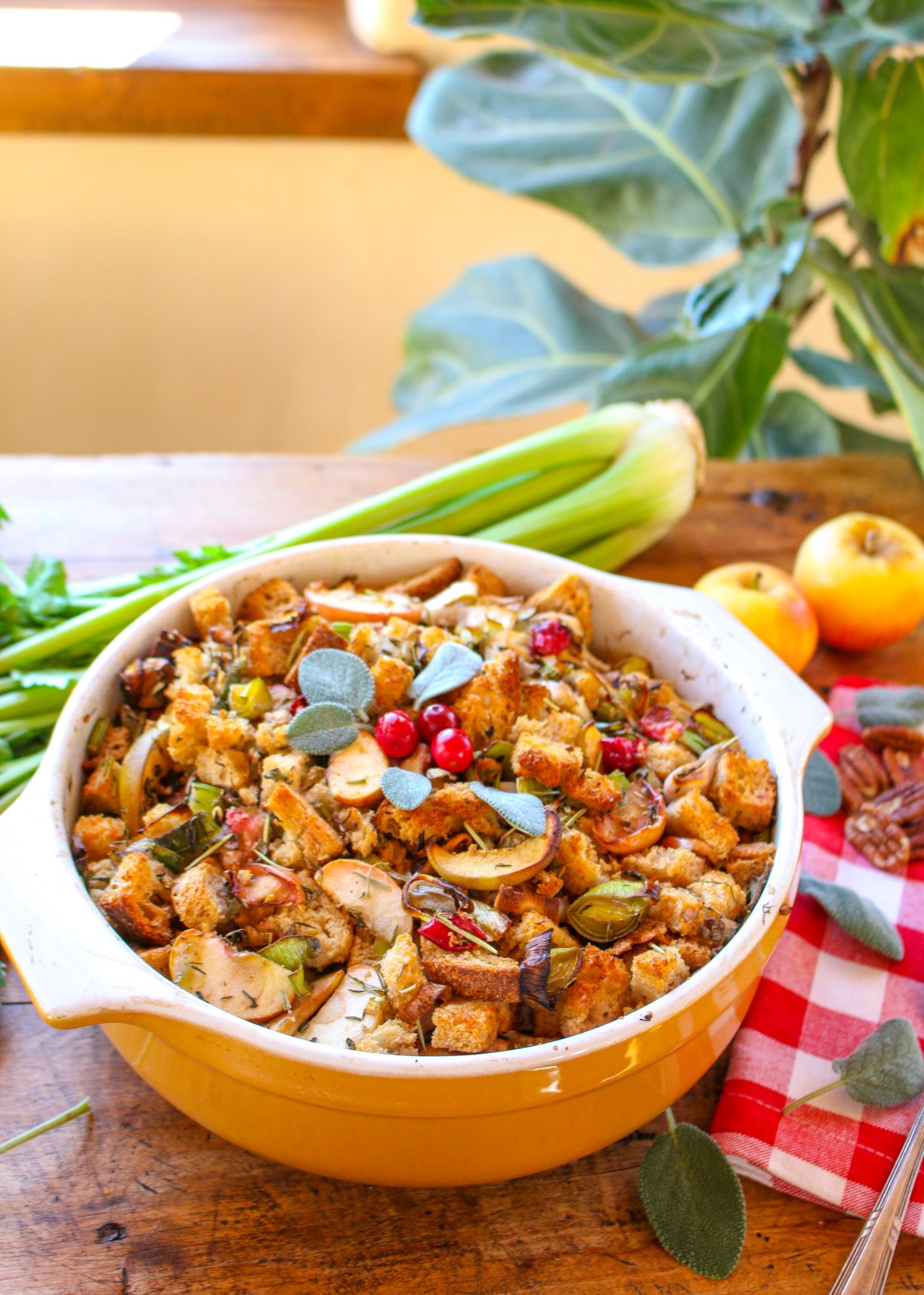 Cranberry Apple Leek Whole Grain Stuffing