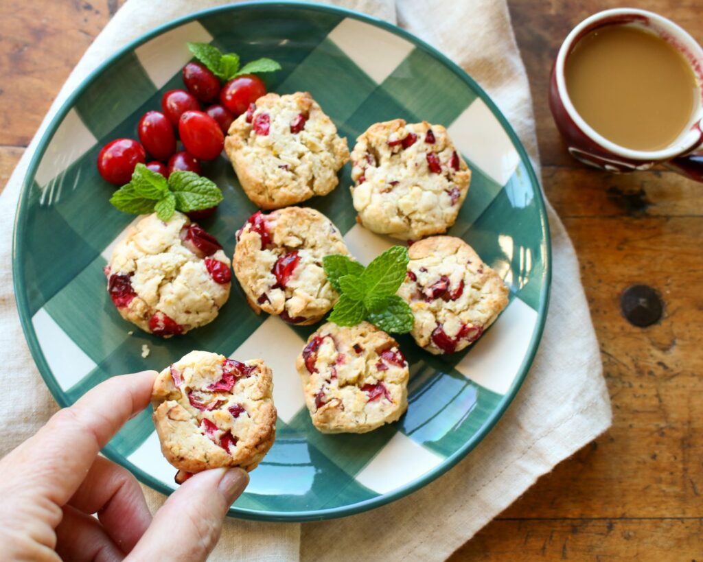 Cranberry Orange Shortbread Cookies