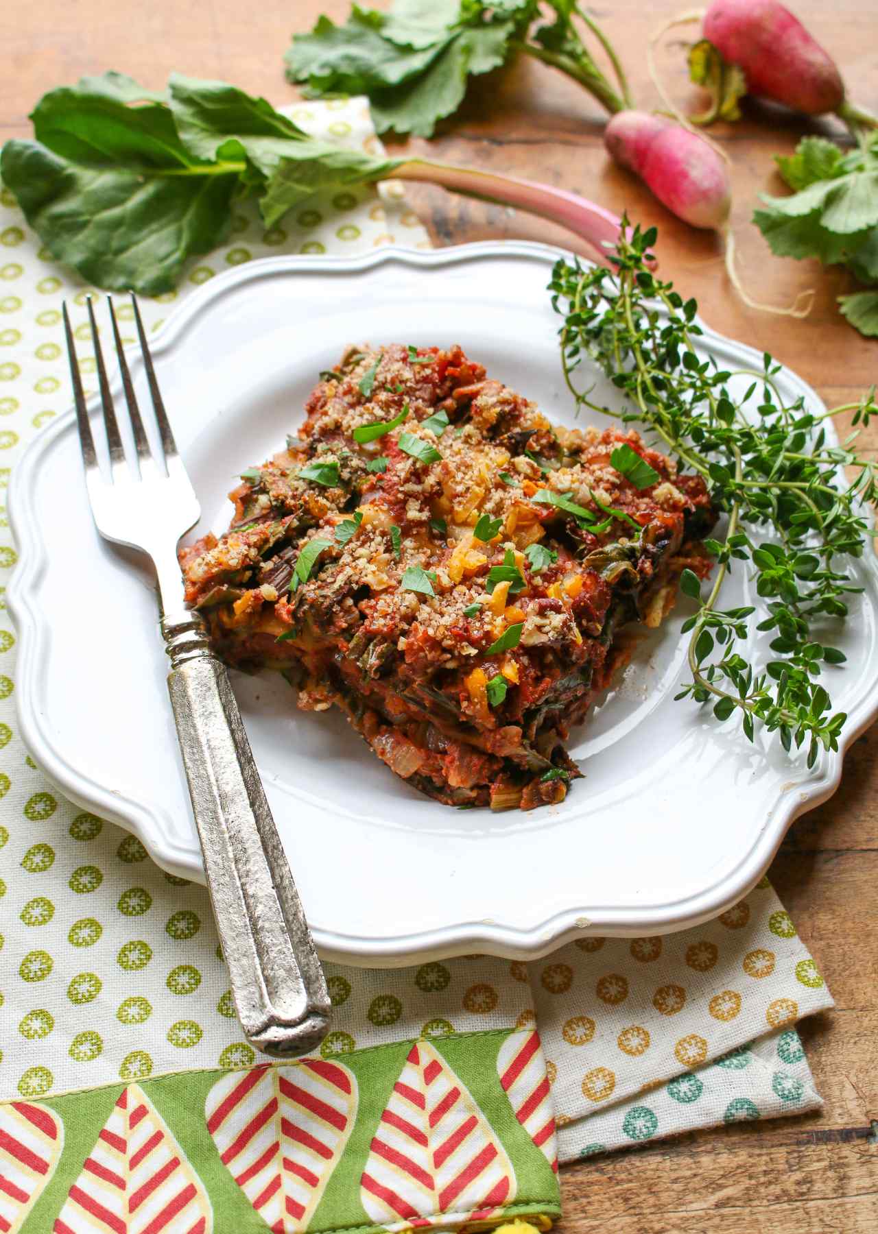 Swiss Chard Pecan Vegan Lasagna