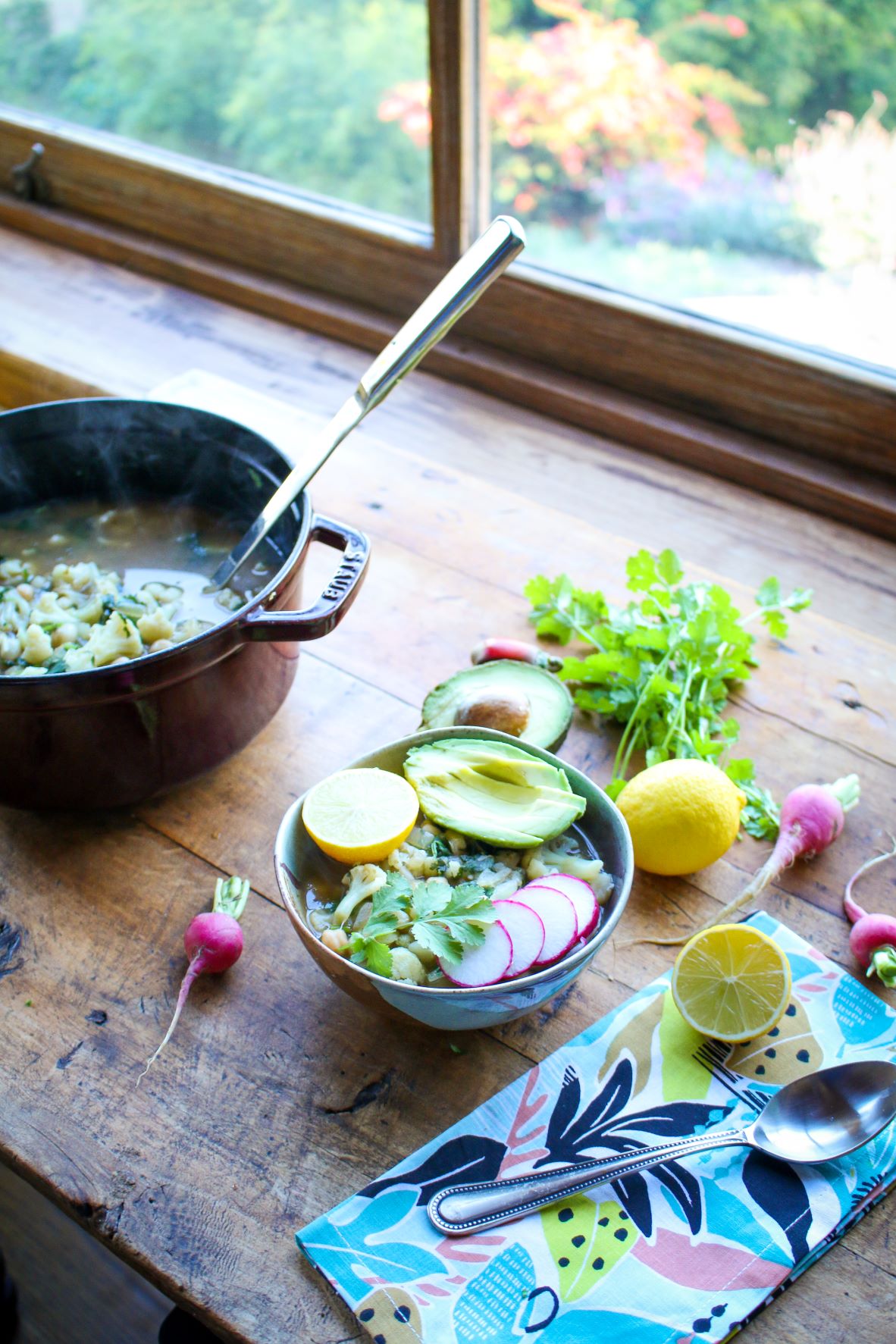 Cauliflower Chickpea Posole Verde
