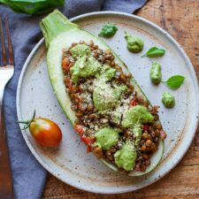 Italian Zucchini Boats with Vegan Pesto-image